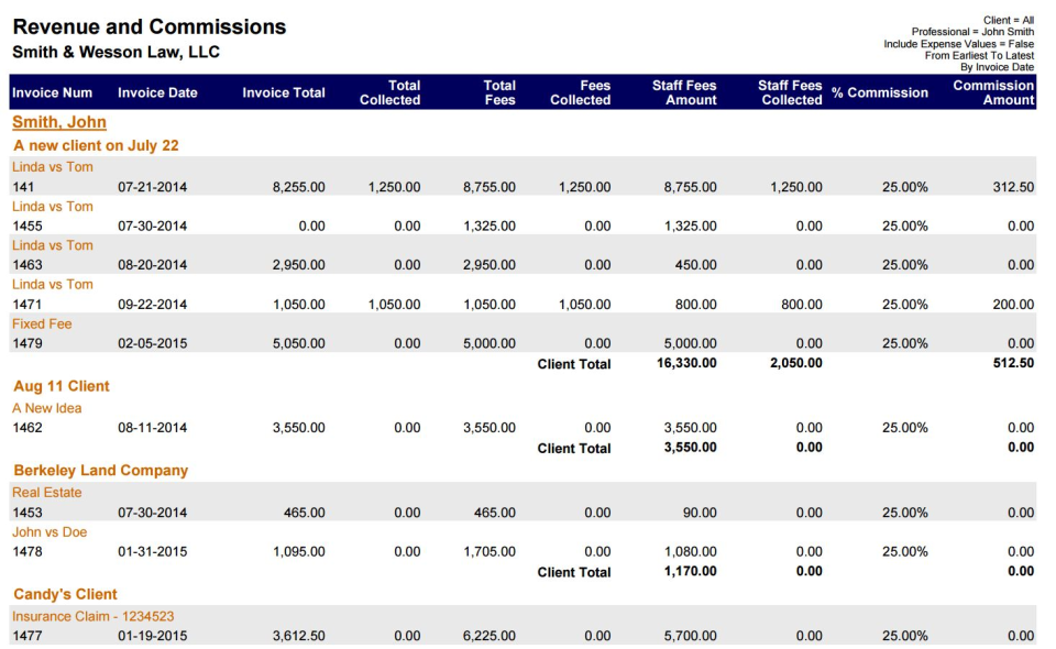 screenshot of TimeSolv Legal Billing